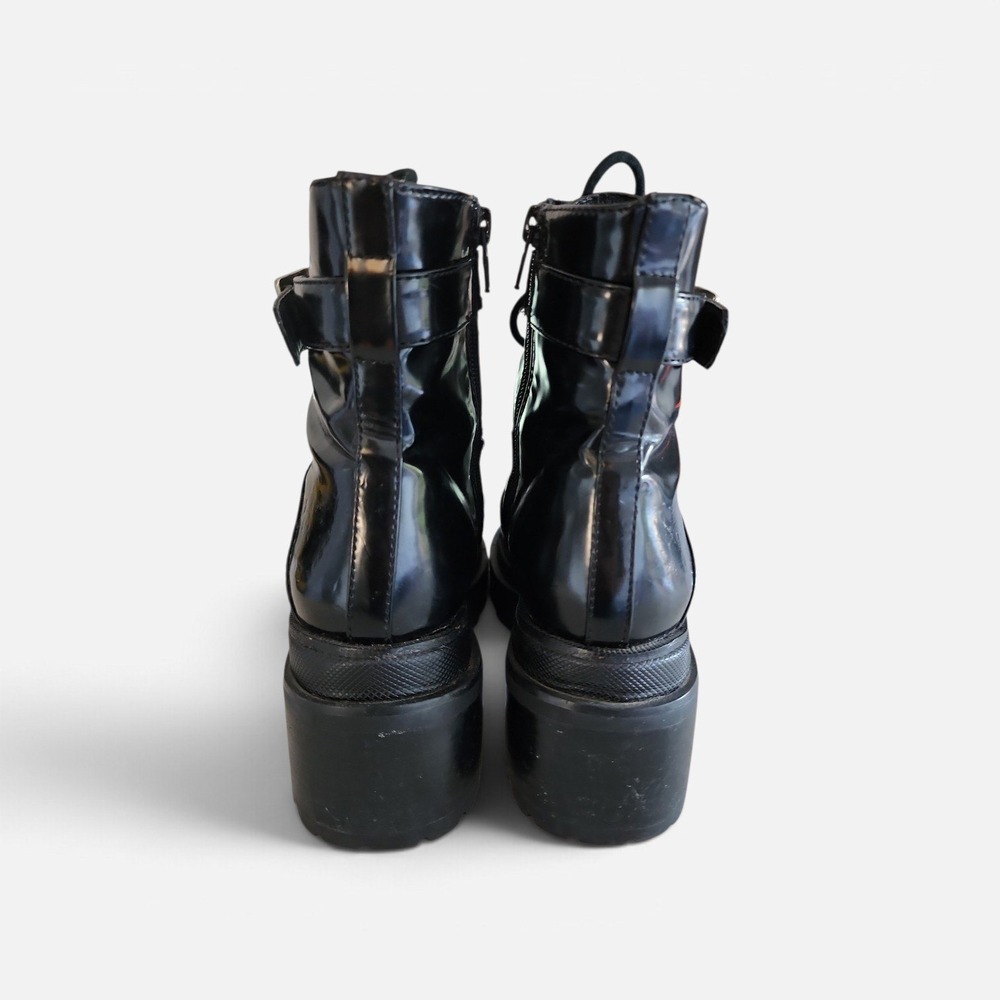 Jeffrey Campbell Czech Combat Boots Women 8M Black Platform Goth Grunge Lug Sole - Picture 4 of 11